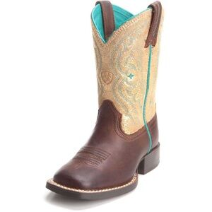 Ariat Girls/Womens Gold and Turquoise Western Boots